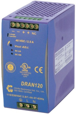 DRAN120-24 Power Supply. 24vDC @ 5A 