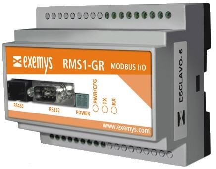 RMS1-GR Digital and Analogue I/O to Modbus RTU/ASCII