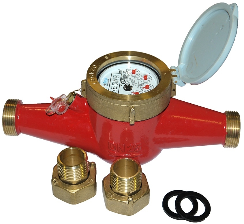 Dwyer Multi-Jet Hot Water Meter WMH-A-C-03 0.1 Gal Pulsed Output Pipe Size 3/4 Short Length High Temp Threshold 