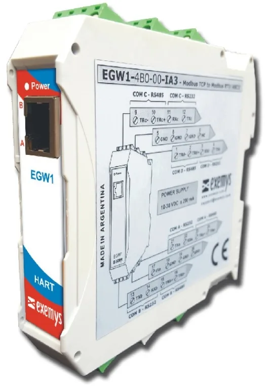 EGW1-MB-HT HART to Modbus TCP/RTU/ASCII Converter
