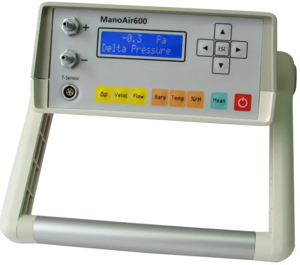 ManoAir600 Digital MicroManometer. Range &plusmn;2500Pa