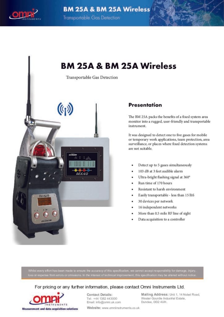 BM25A-BM25AW-Wireless-Transportable-Gas-Detector-pdf - Omni Instruments