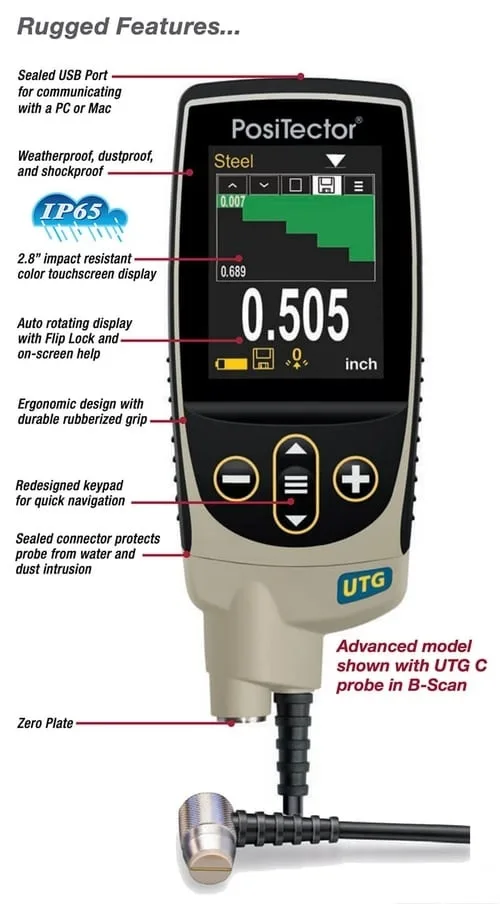 PosiTector UTG. Ultrasonic Thickness Gauge. - Image 2