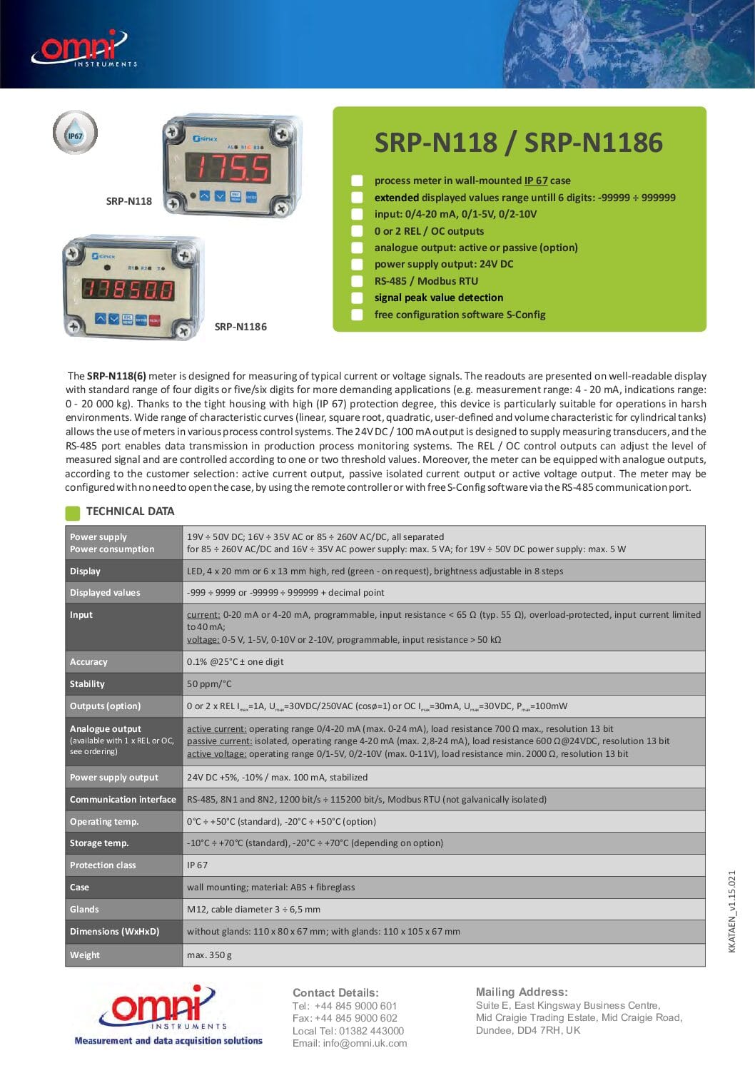 DISPLAY-SRP-N118-SRP-N1186-LED-Display-for-Process-Inputs-pdf - Omni ...