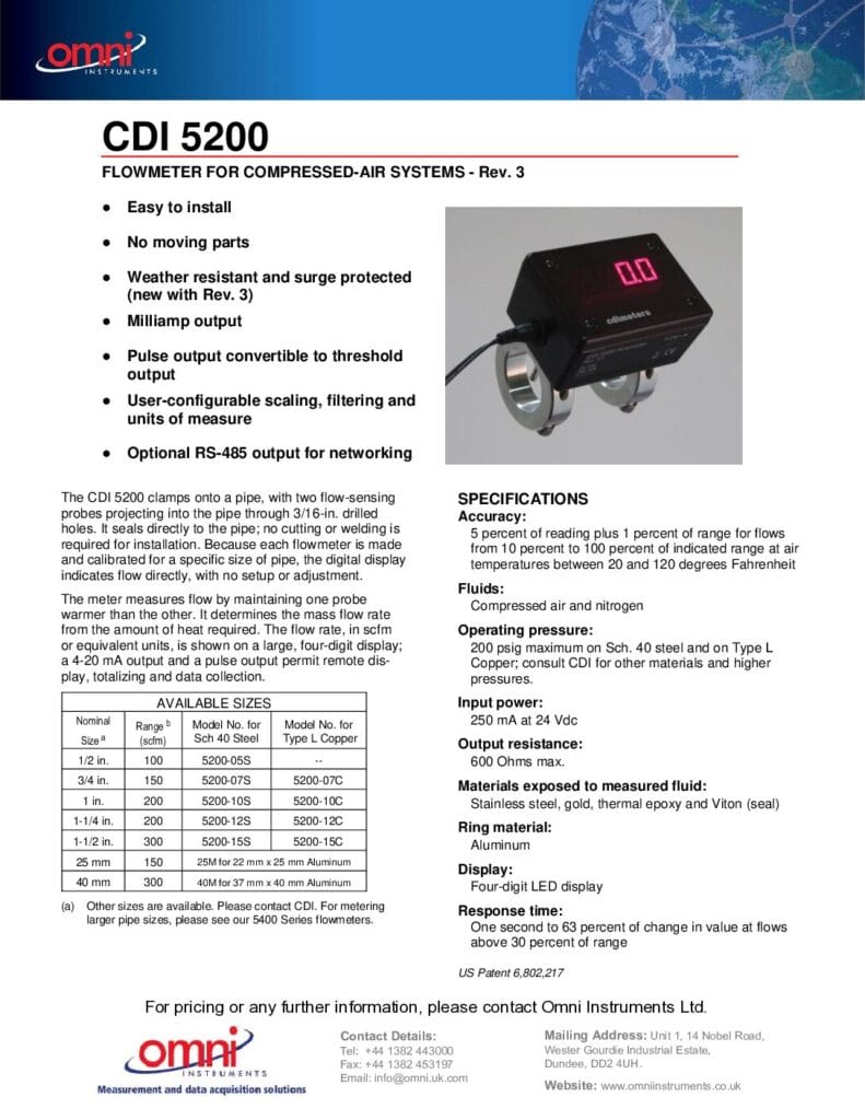 FLOW-CDI-5200-Compressed-Air-Flow-Meter.-Revision-3-pdf - Omni Instruments