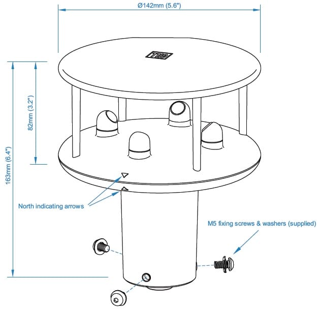 WindSonic75 Ultrasonic Anemometer Diagram