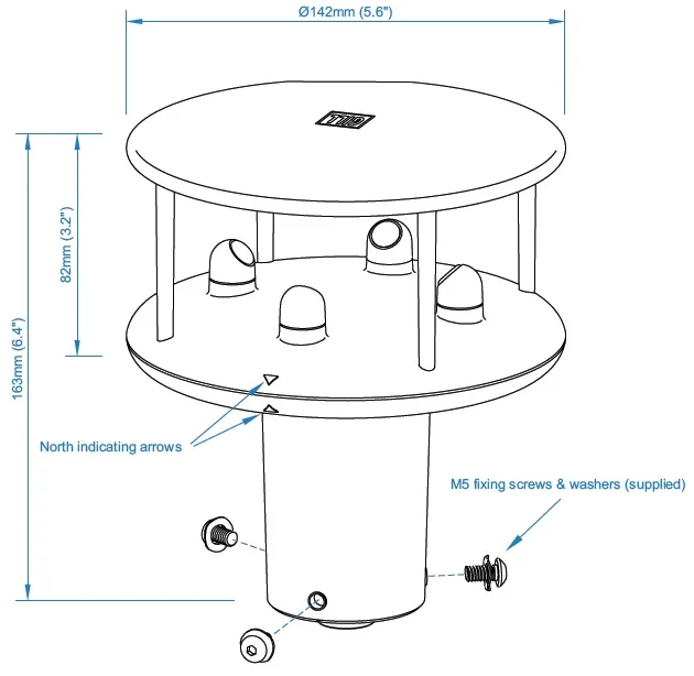 WindSonic75 Ultrasonic Anemometer Diagram