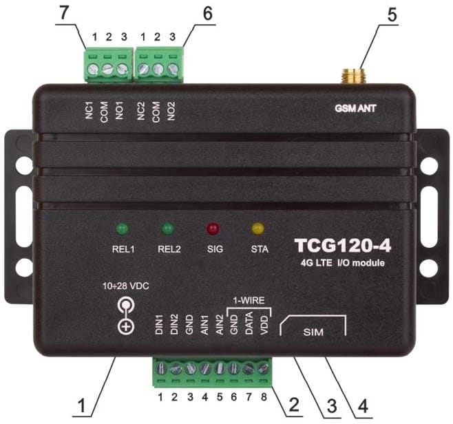TCG120-4G & TCG-1204E Module Wiring Diagram