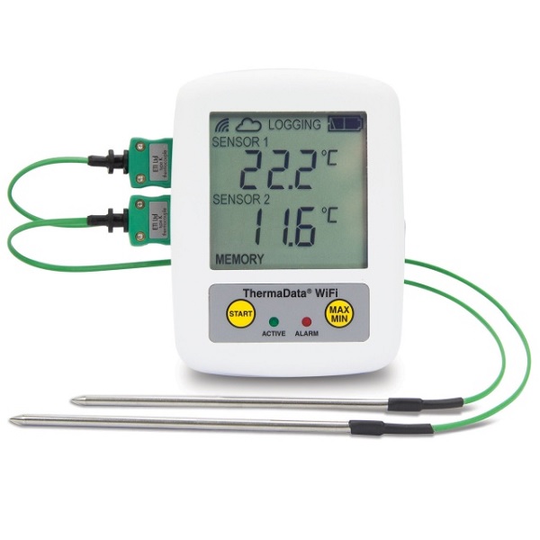 Two Channel K Type Thermocouple WiFi Logger, Part Ref 298-121